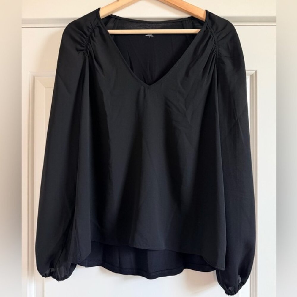 LOFT Black V-Neck Blouse